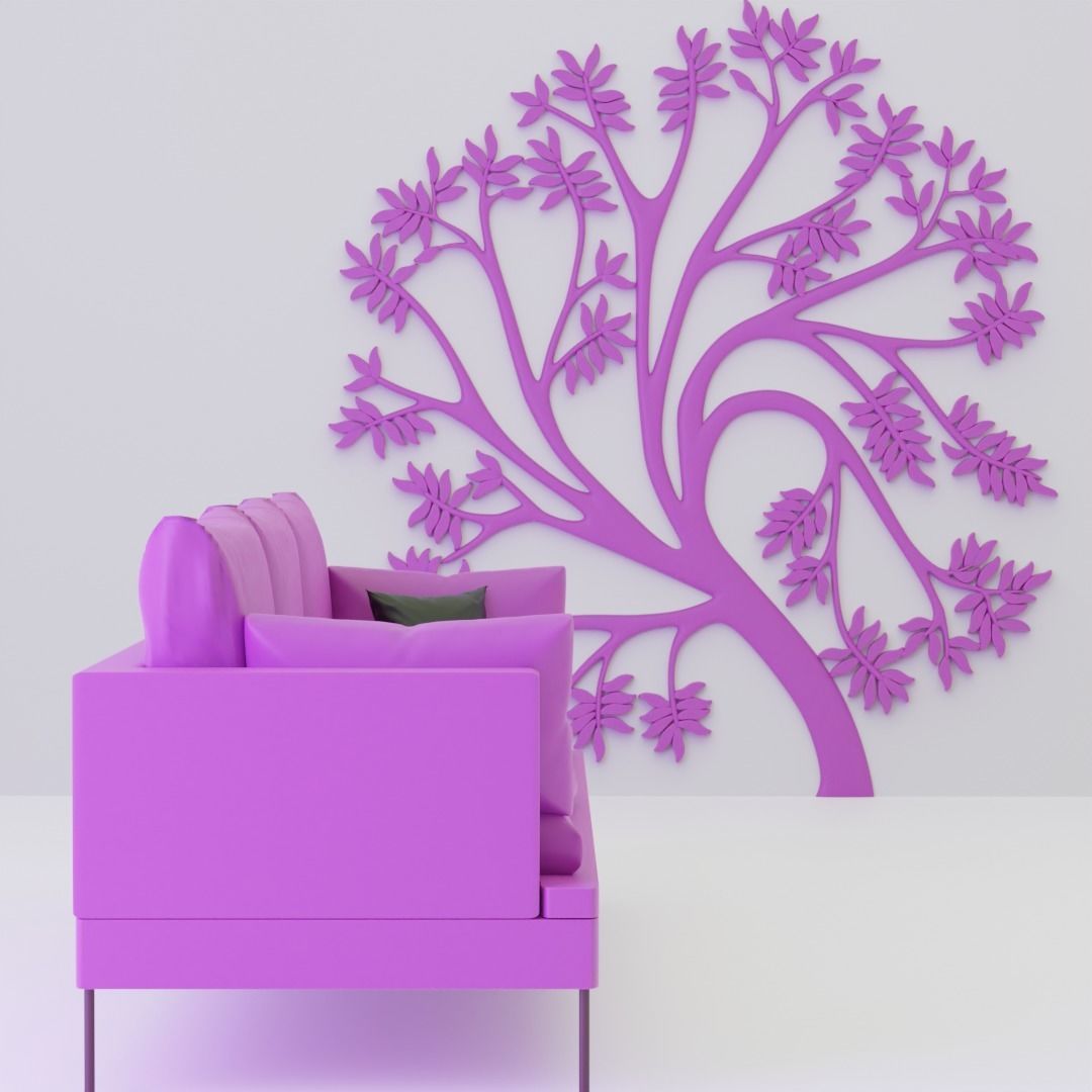 3D printable wall decoration natural tree 3D print model_5