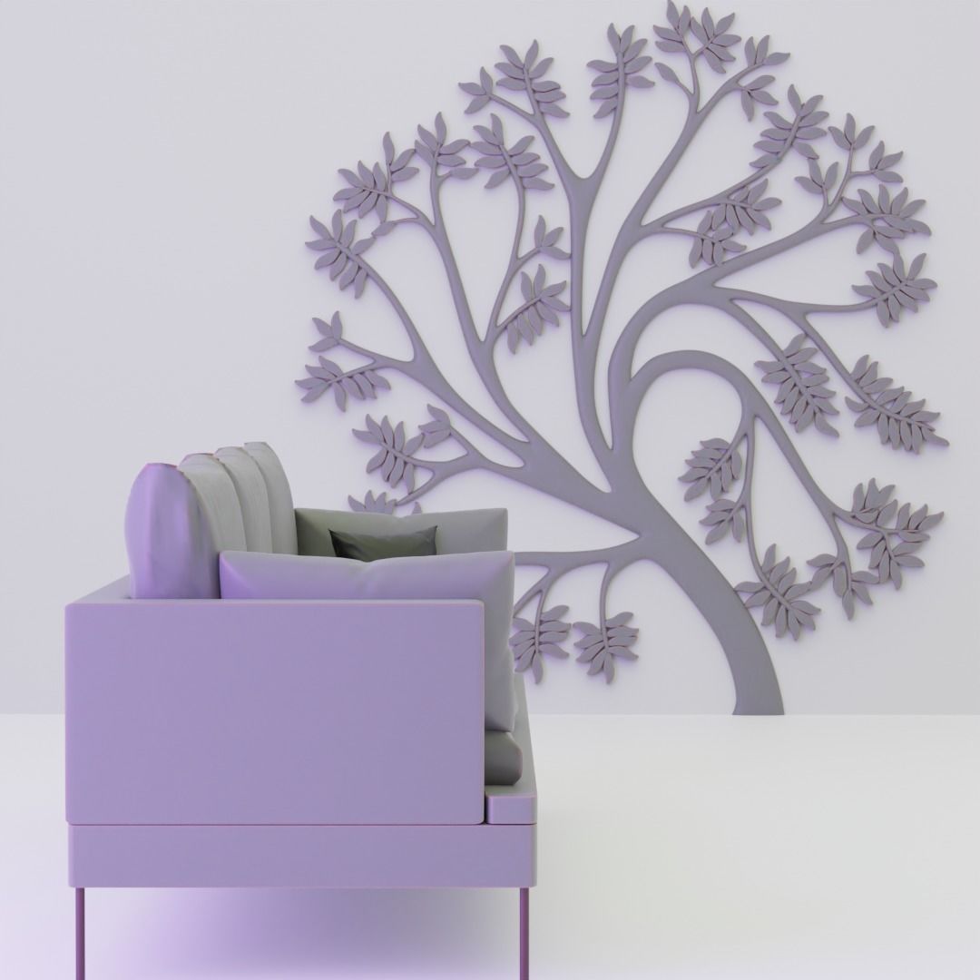 3D printable wall decoration natural tree 3D print model_4