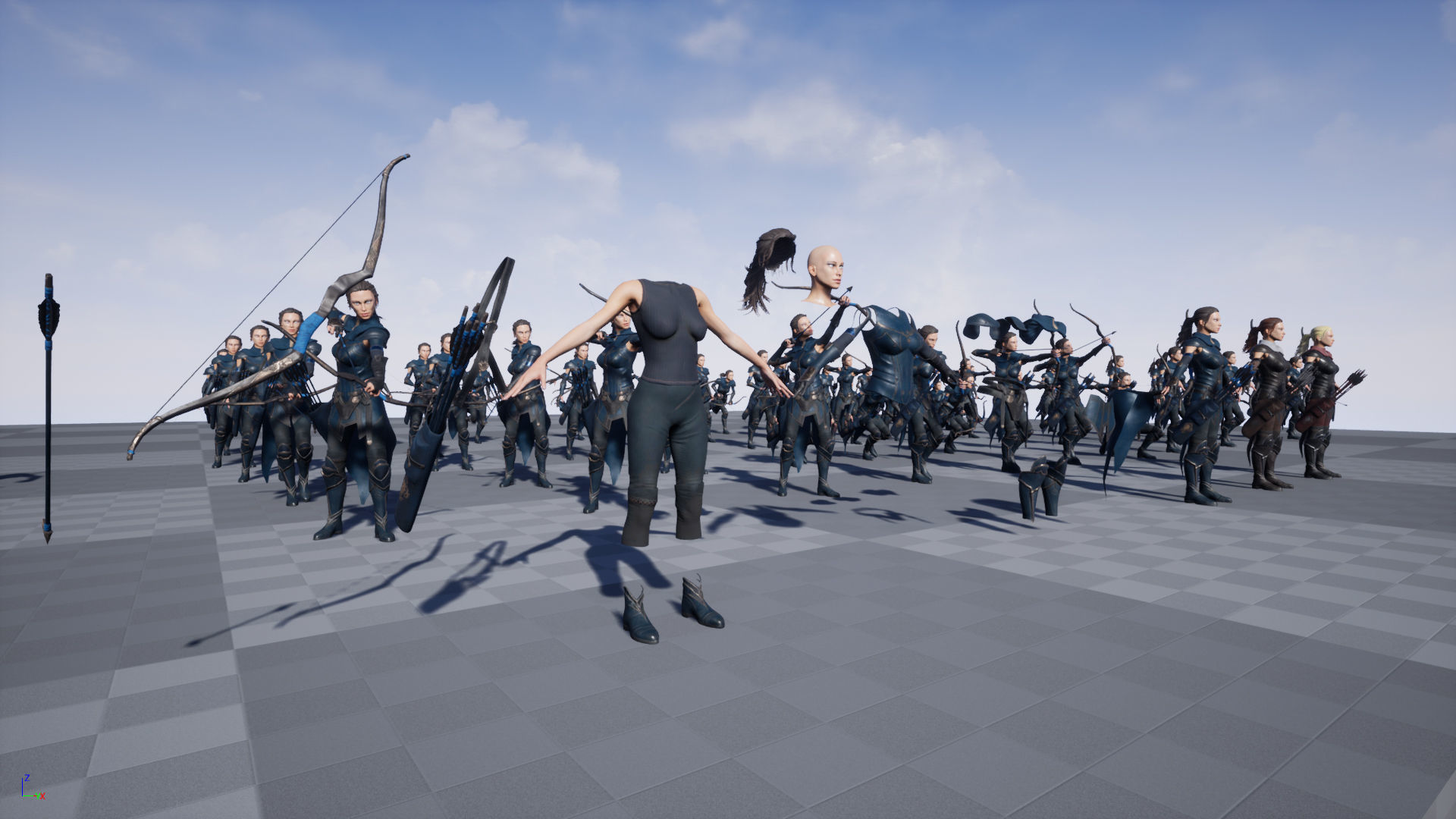 Female Archer Low-poly 3D model_17