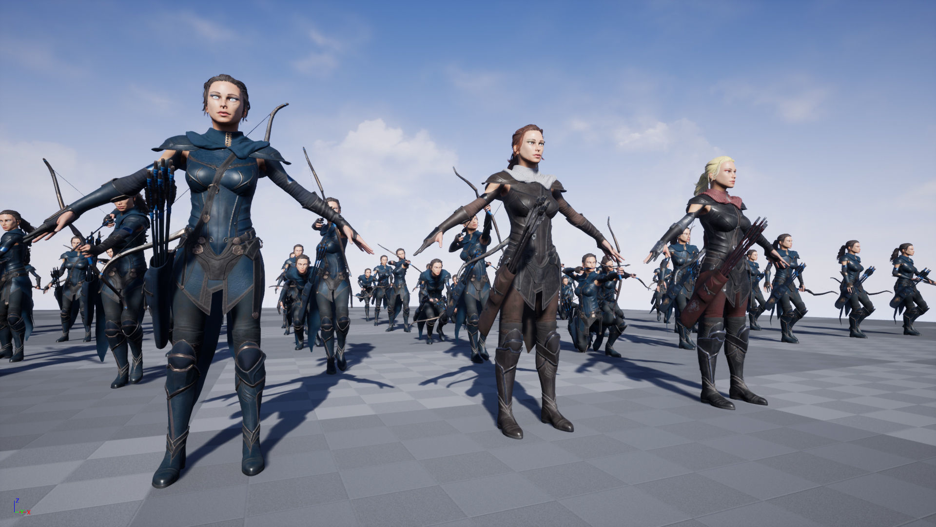 Female Archer Low-poly 3D model_13