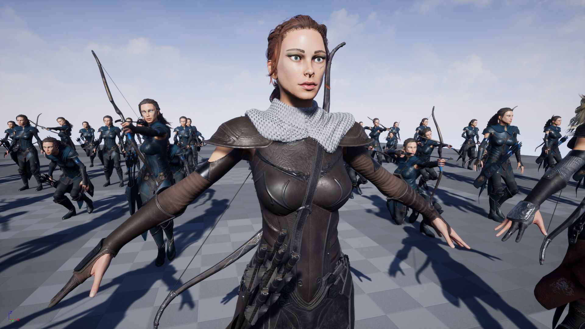 Female Archer Low-poly 3D model_14