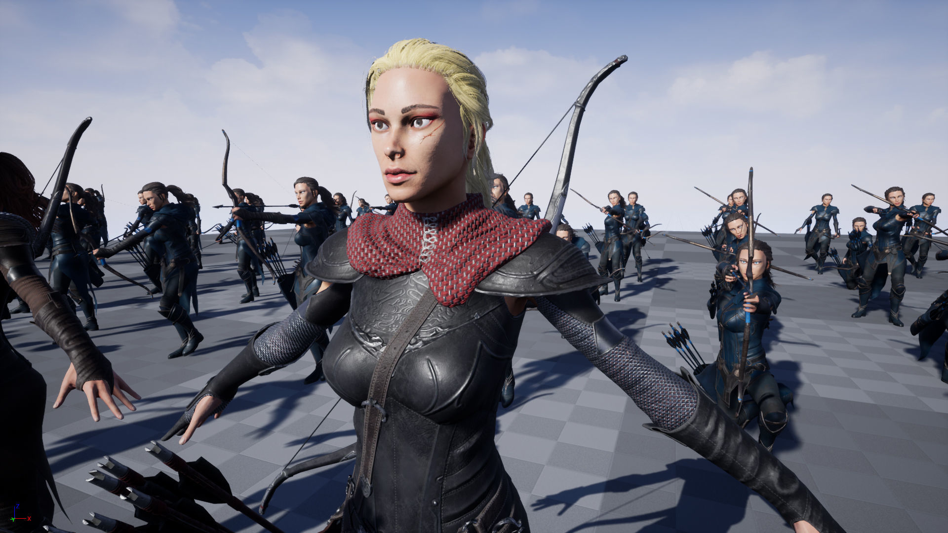 Female Archer Low-poly 3D model_16