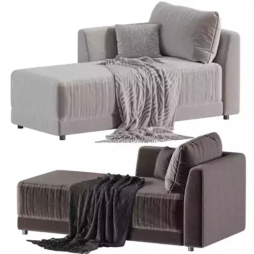 Gather Deep Left Arm Chaise 3D model