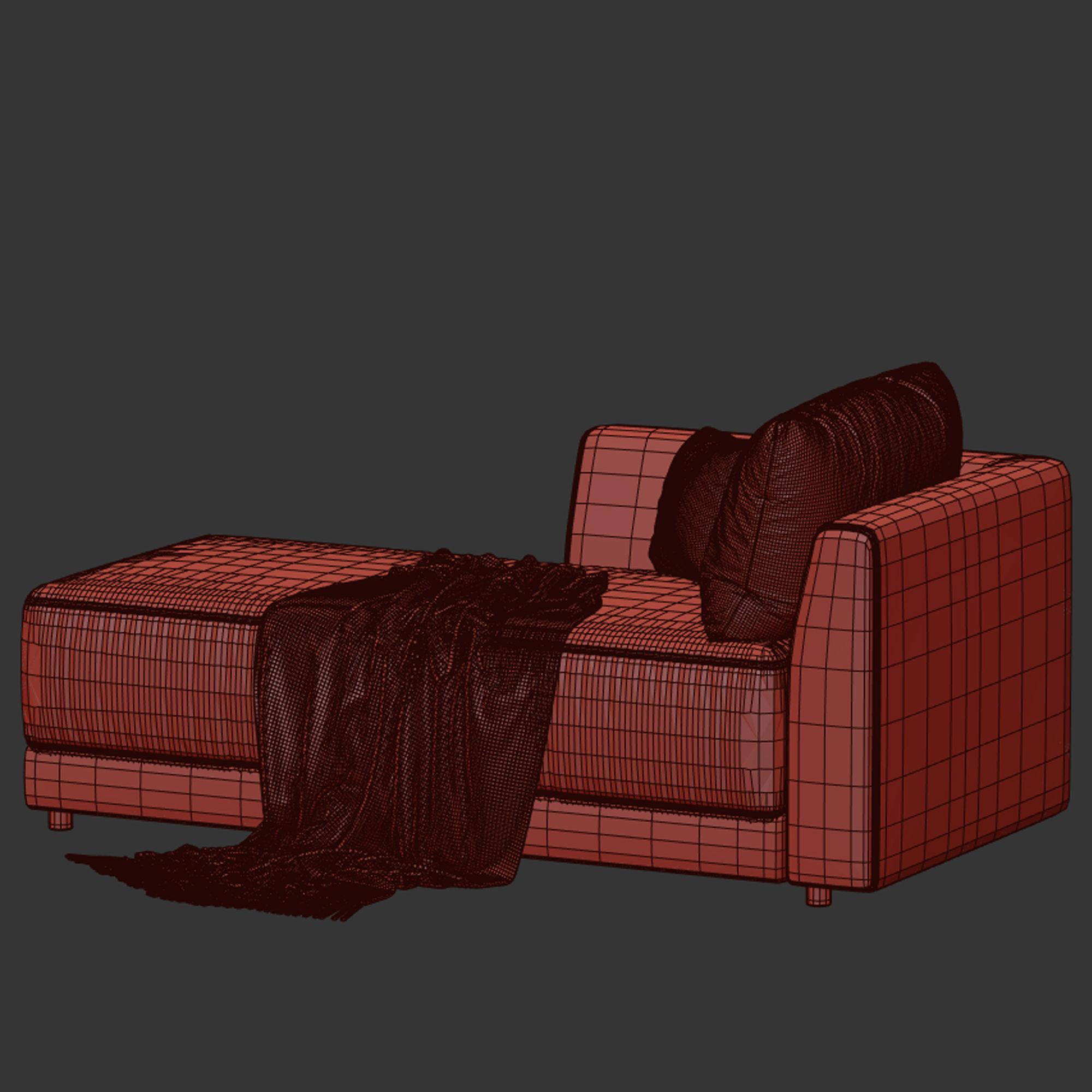 Gather Deep Left Arm Chaise 3D model_3