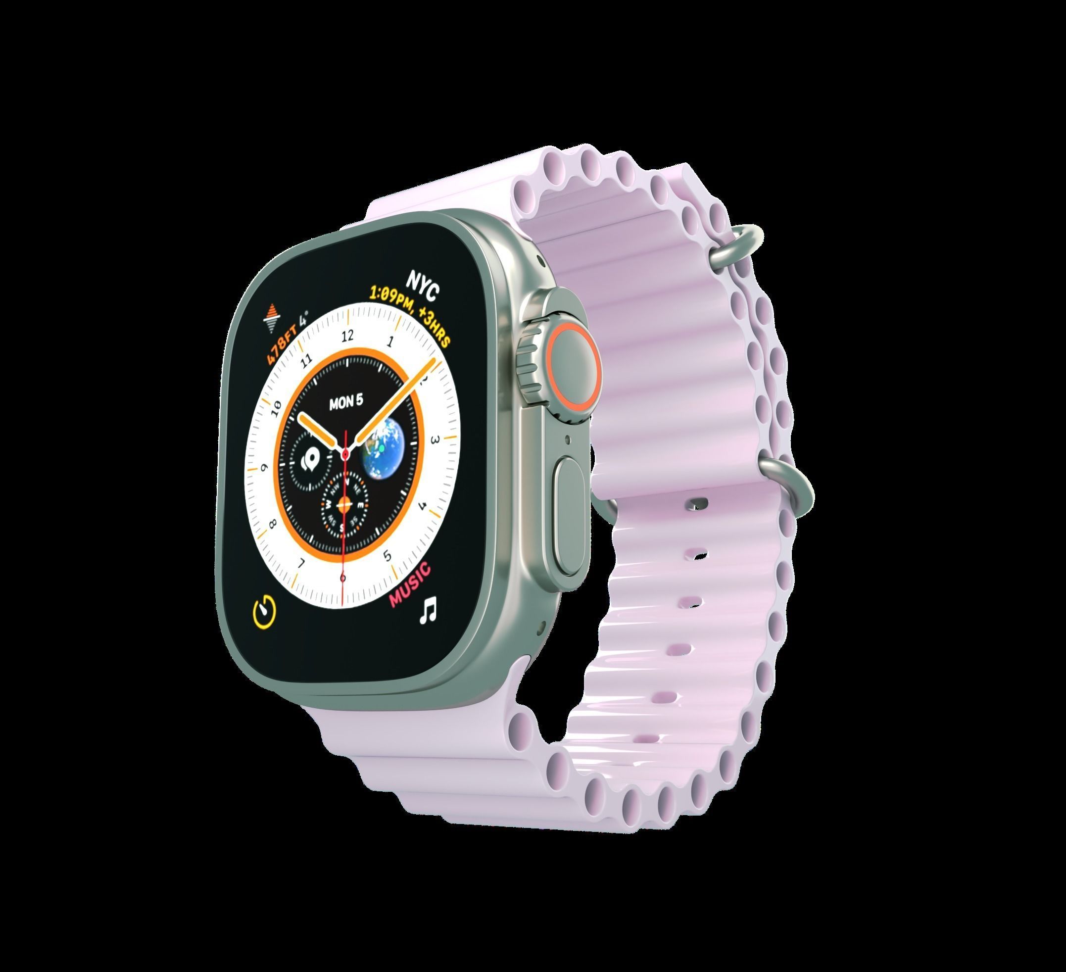 Apple watch ultra 3D model_5