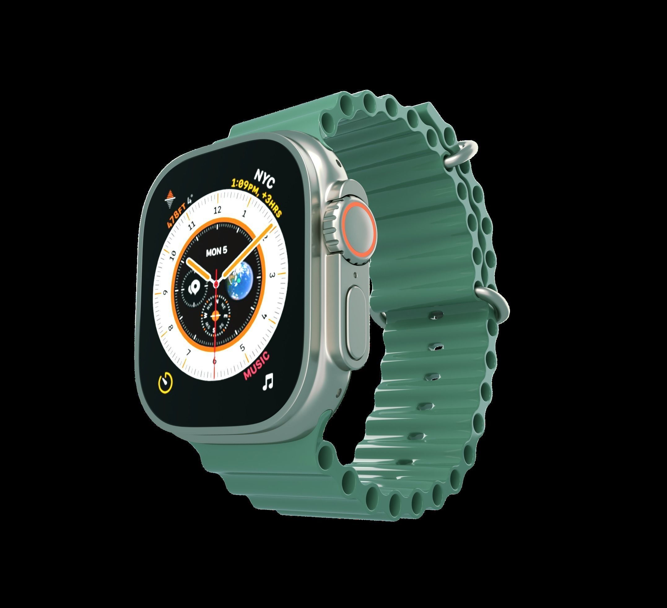 Apple watch ultra 3D model_11