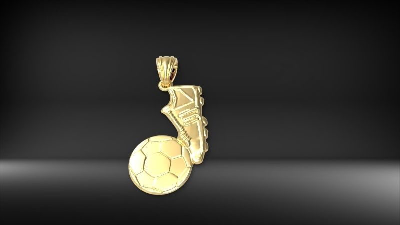 Soccer Shoe and Ball Pendant Necklace Jewelry 3D print model_6
