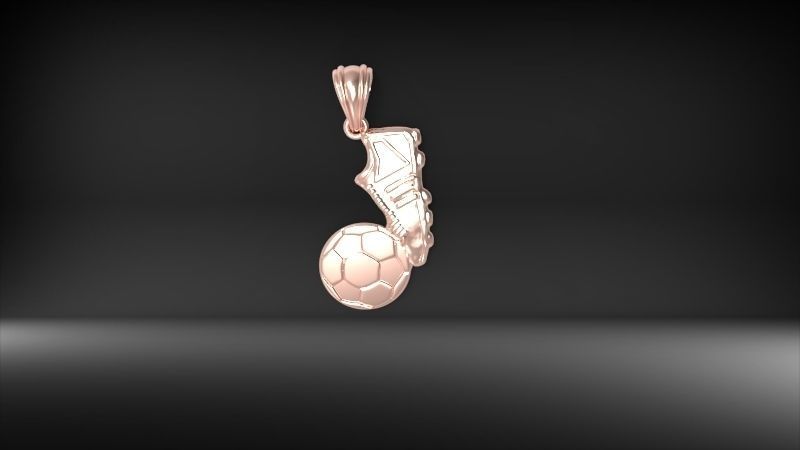 Soccer Shoe and Ball Pendant Necklace Jewelry 3D print model_18