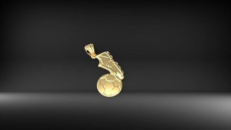 Soccer Shoe and Ball Pendant Necklace Jewelry 3D print model_7