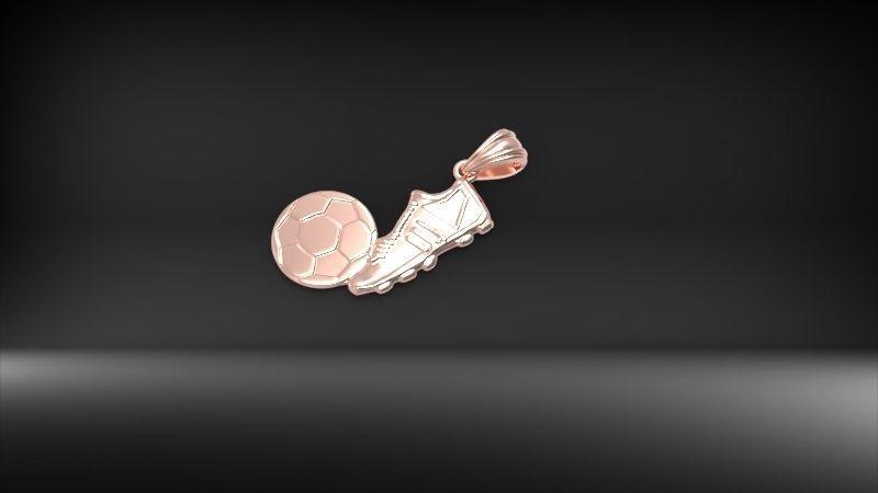 Soccer Shoe and Ball Pendant Necklace Jewelry 3D print model_19