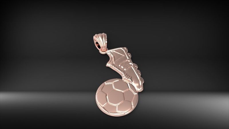Soccer Shoe and Ball Pendant Necklace Jewelry 3D print model_21