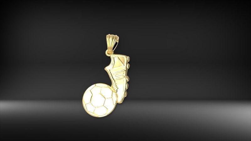 Soccer Shoe and Ball Pendant Necklace Jewelry 3D print model_2