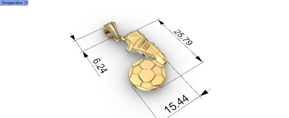 Soccer Shoe and Ball Pendant Necklace Jewelry 3D print model_33