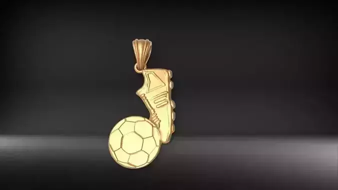 Soccer Shoe and Ball Pendant Necklace Jewelry 3D print model