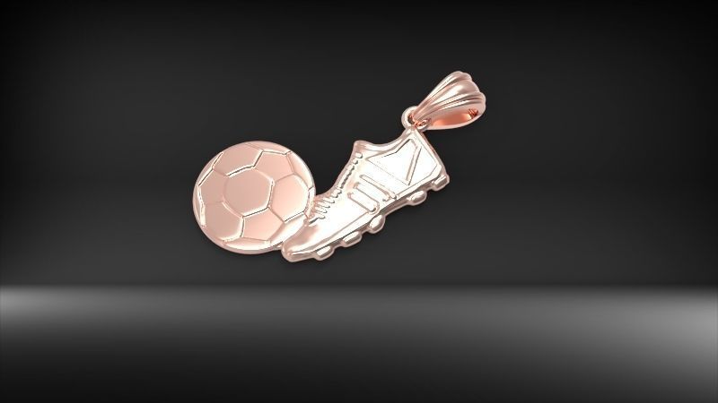 Soccer Shoe and Ball Pendant Necklace Jewelry 3D print model_20