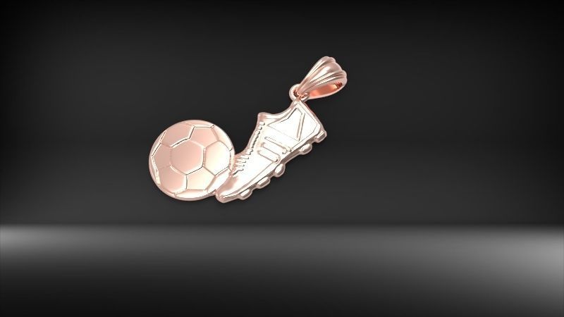 Soccer Shoe and Ball Pendant Necklace Jewelry 3D print model_17