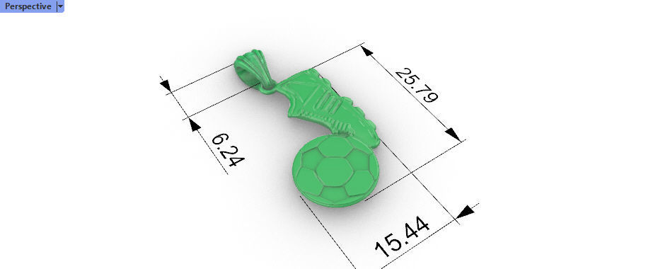 Soccer Shoe and Ball Pendant Necklace Jewelry 3D print model_34