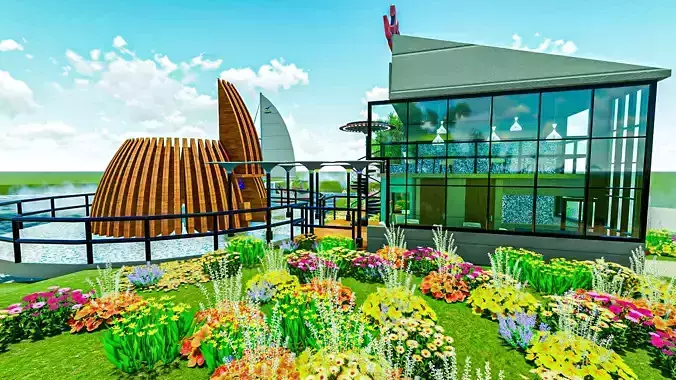 Restaurant with a natural view 