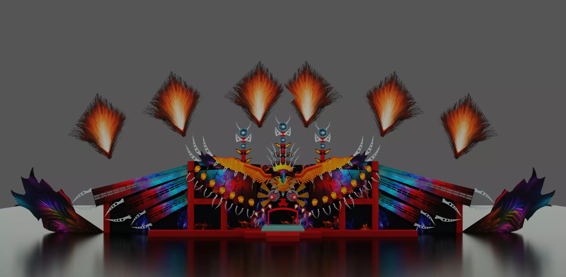 Defqon 1 2022 festival stage Low-poly 3D model