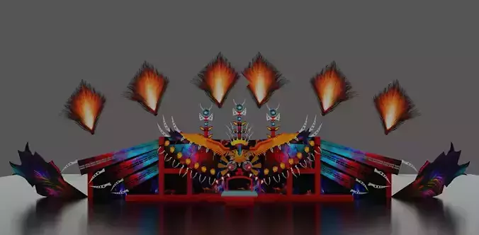 Defqon 1 2022 festival stage Low-poly 3D model