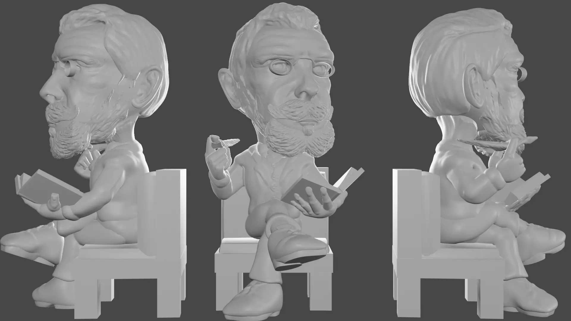 Machado de Assis 3D print model_0