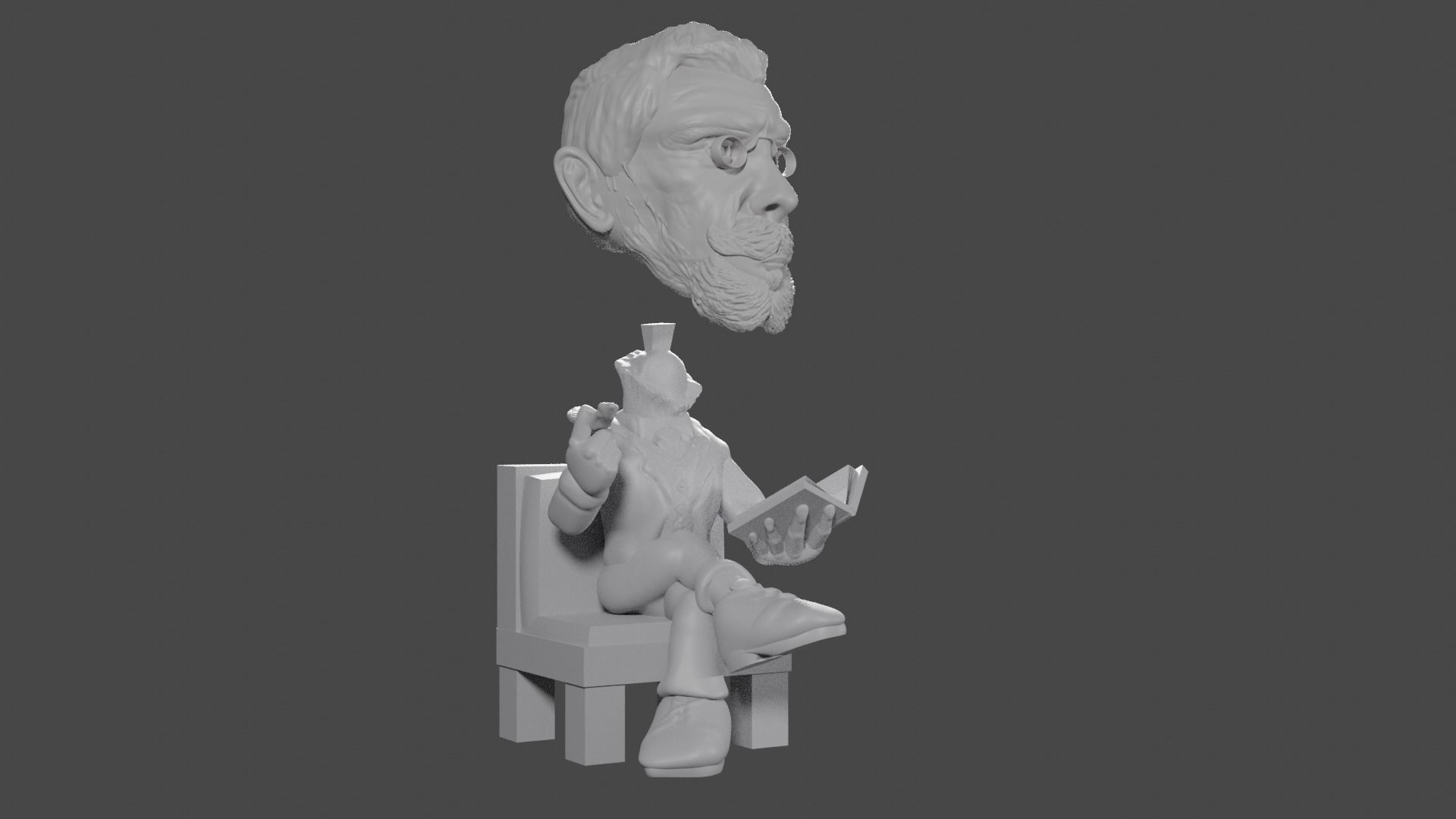 Machado de Assis 3D print model_2