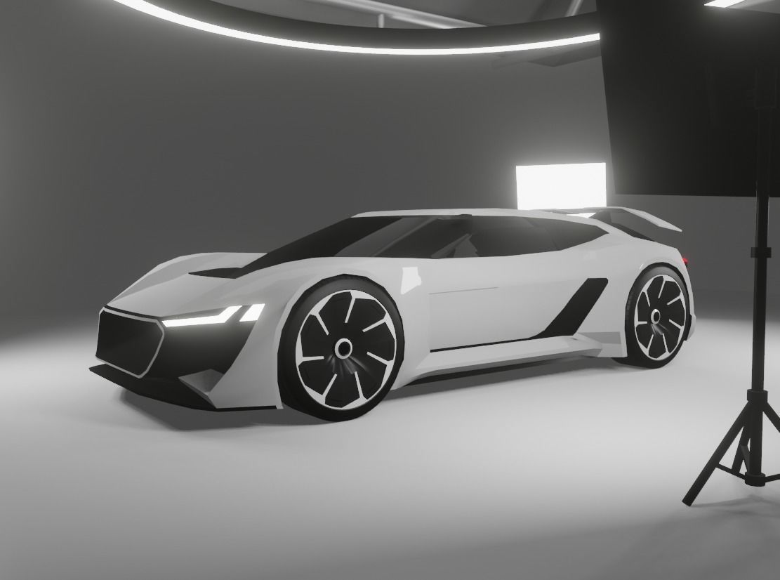 Audi PB18 E-tron  Low-poly 3D model_7