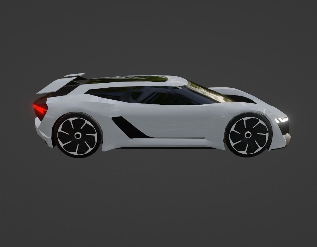Audi PB18 E-tron  Low-poly 3D model_12