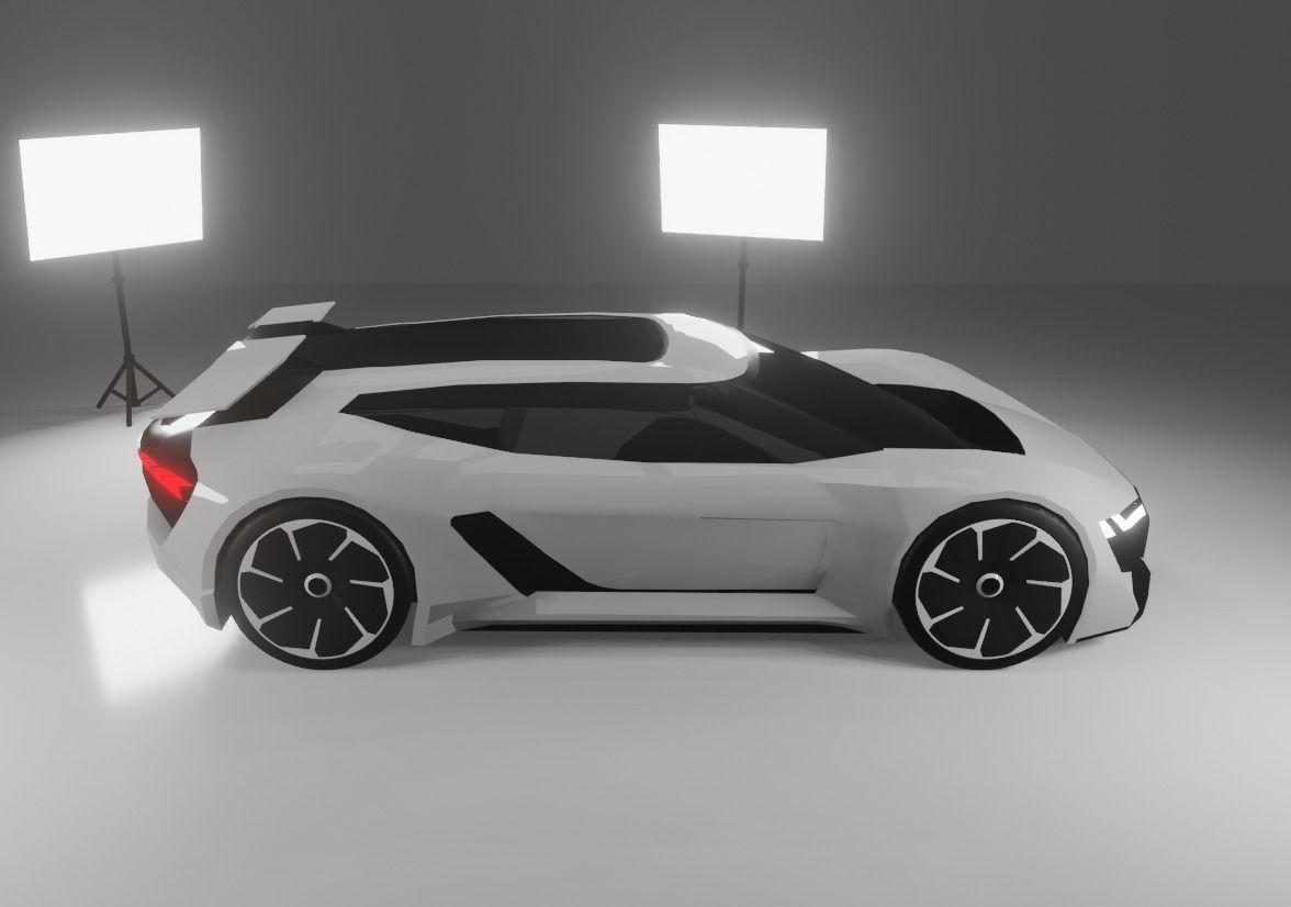 Audi PB18 E-tron  Low-poly 3D model_8