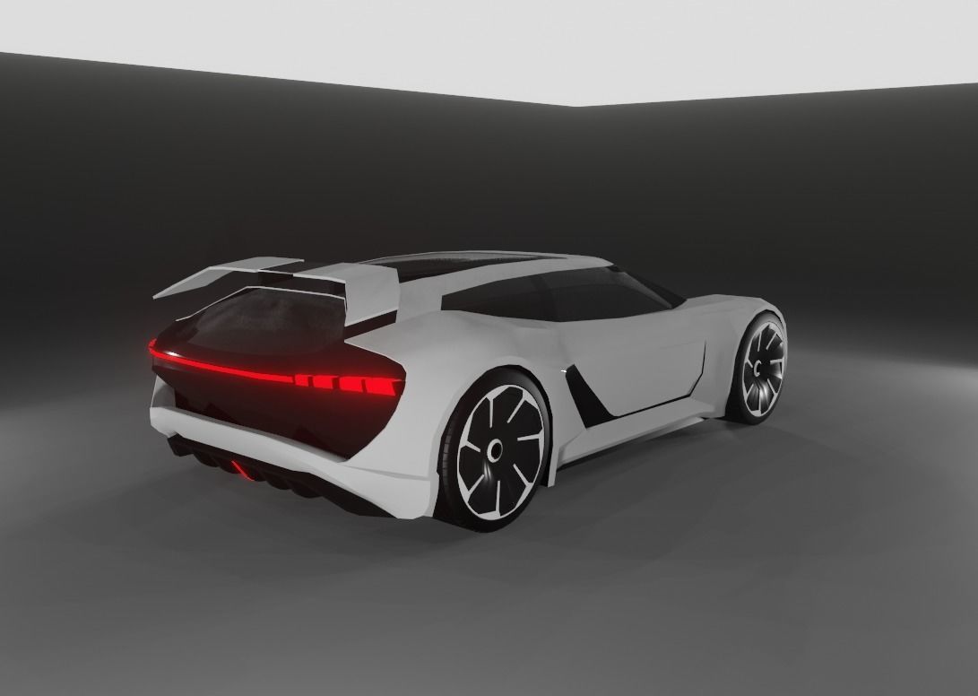 Audi PB18 E-tron  Low-poly 3D model_3
