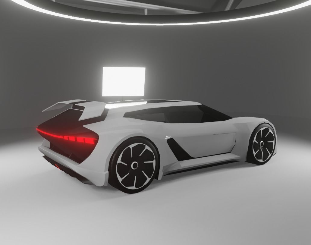 Audi PB18 E-tron  Low-poly 3D model_9