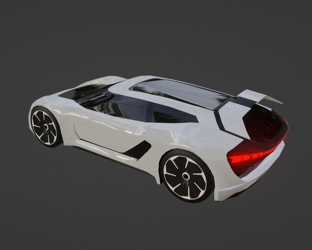 Audi PB18 E-tron  Low-poly 3D model_13