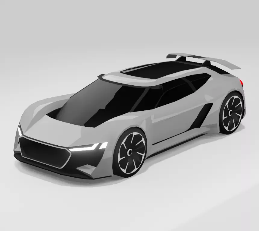 Audi PB18 E-tron  Low-poly 3D model_0