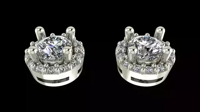 Diamond Earrings 12  STL Jewelry Model for 3D Printing Projects 3D print model