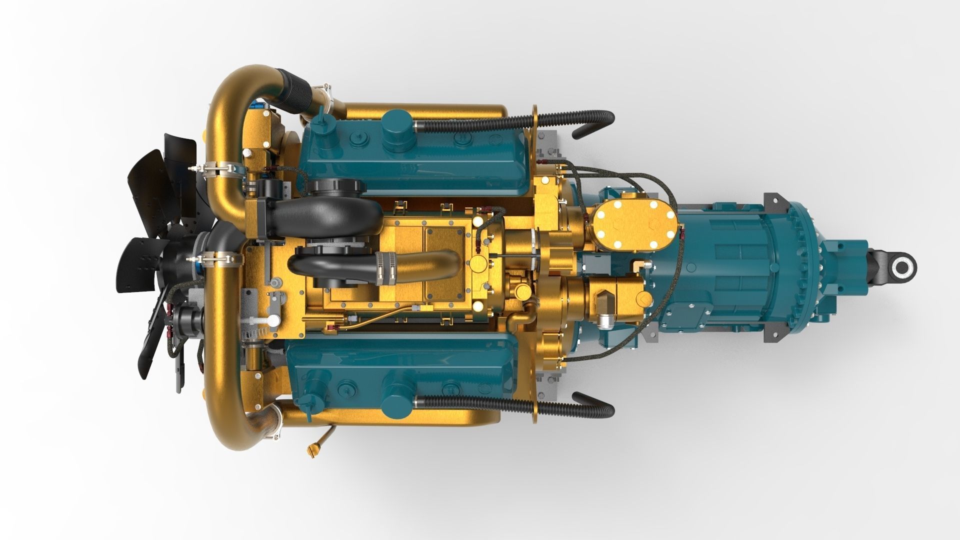 Marine diesel generator 3D model_1