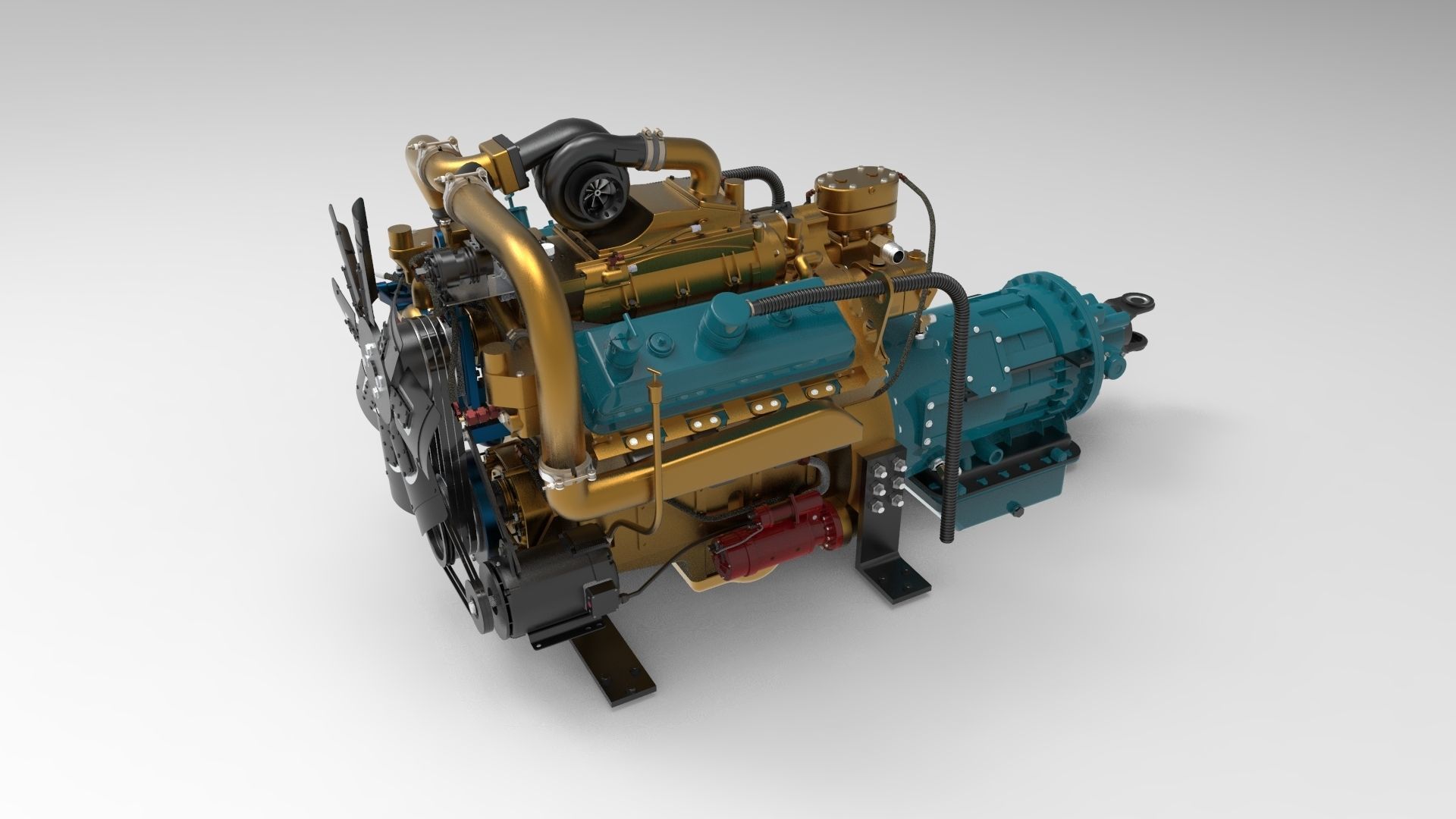 Marine diesel generator 3D model_2