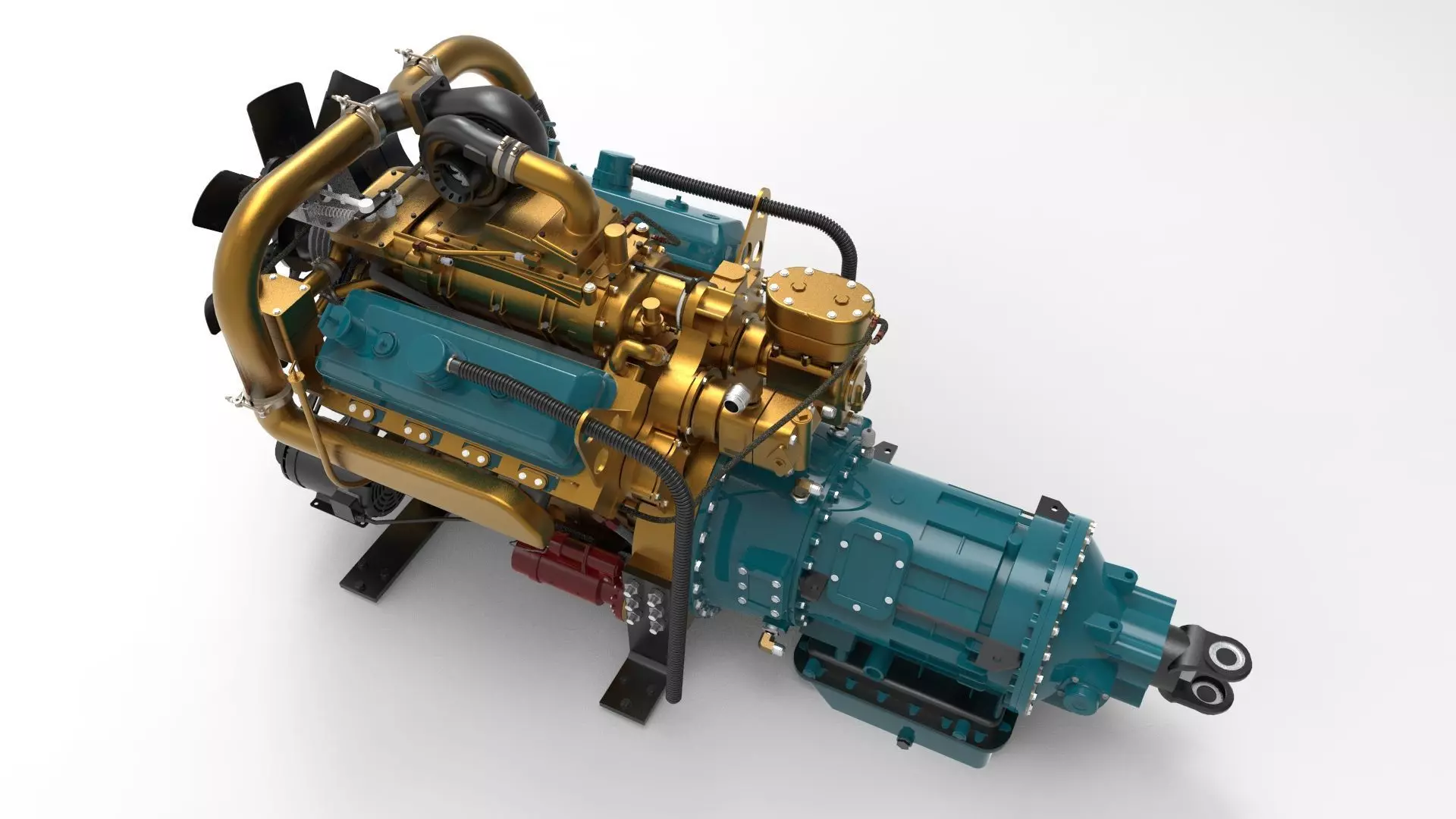 Marine diesel generator 3D model_0