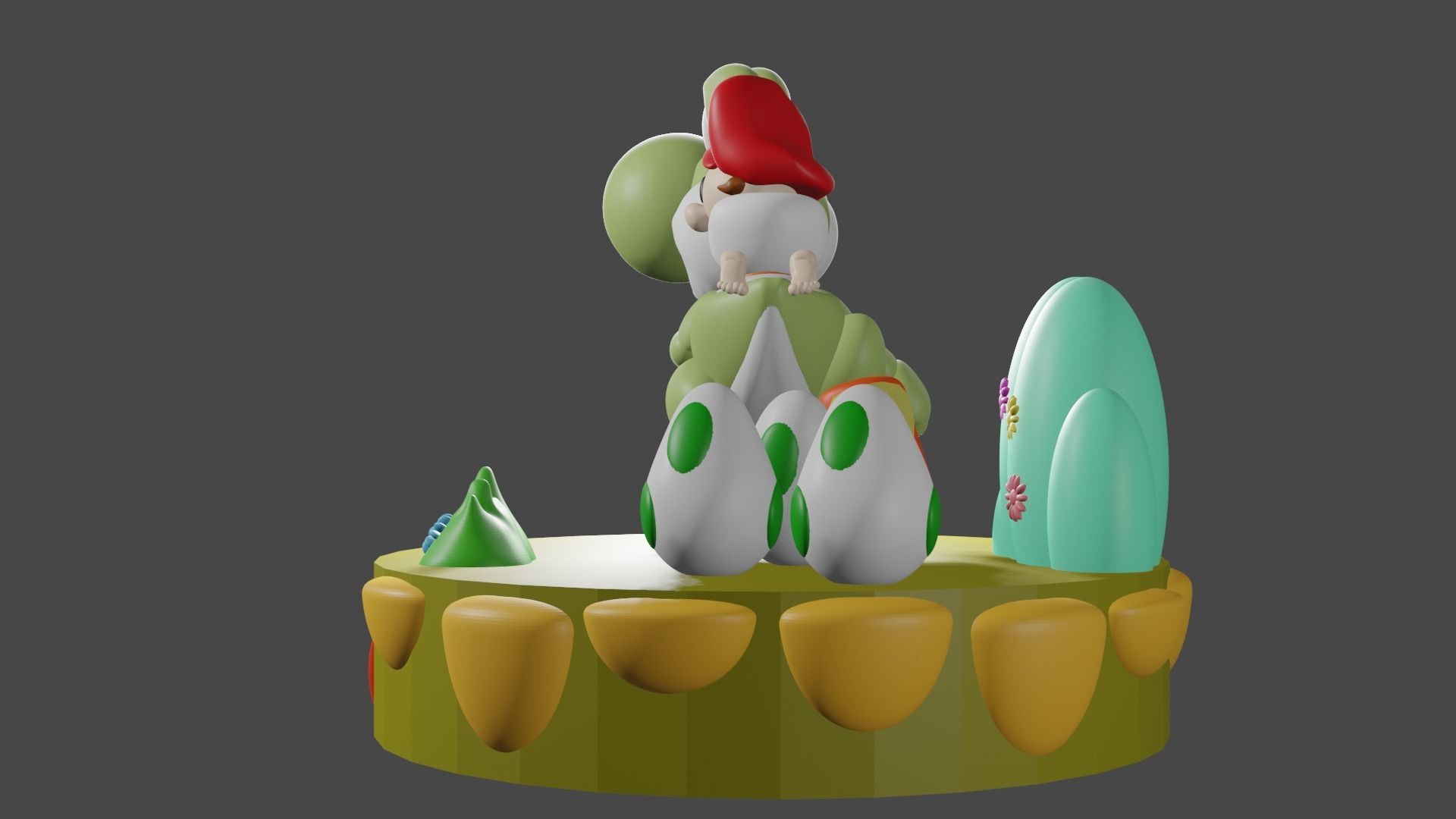 Yoshi Island 3D print model_2