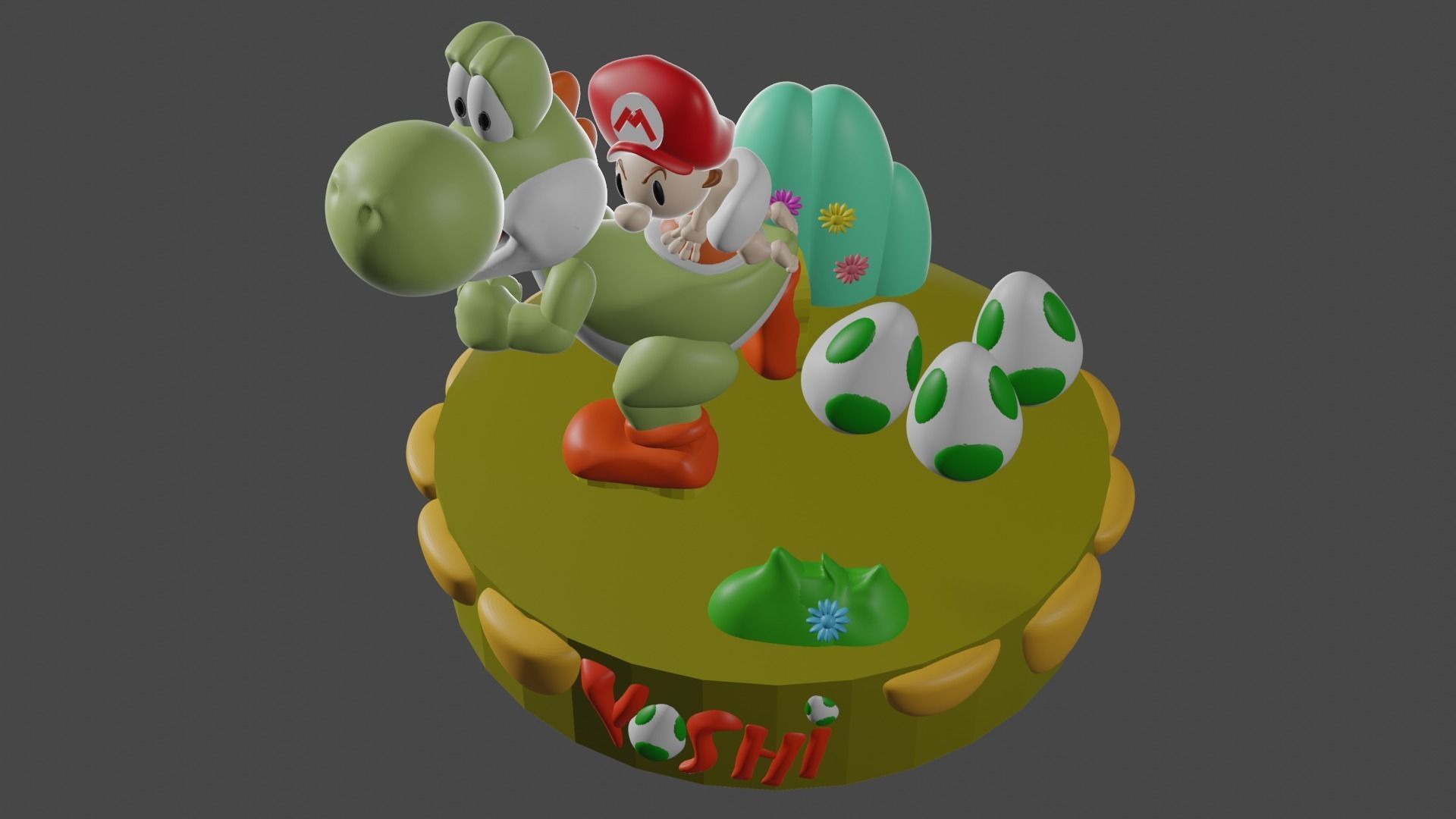 Yoshi Island 3D print model_5