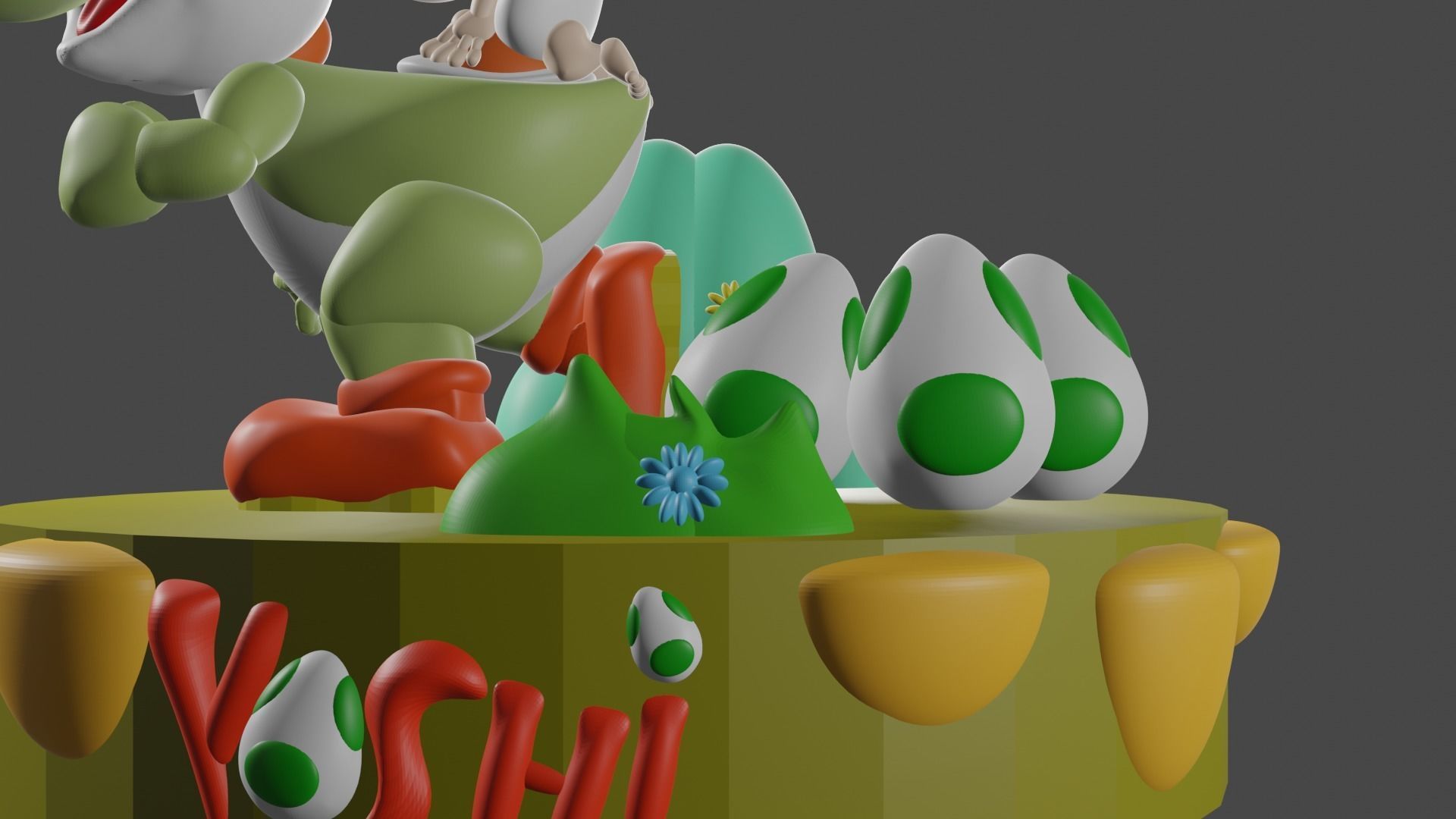 Yoshi Island 3D print model_7
