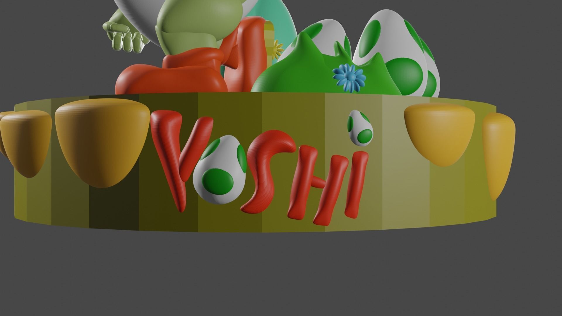 Yoshi Island 3D print model_8