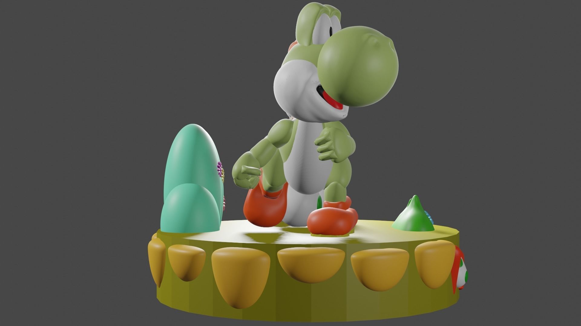 Yoshi Island 3D print model_4