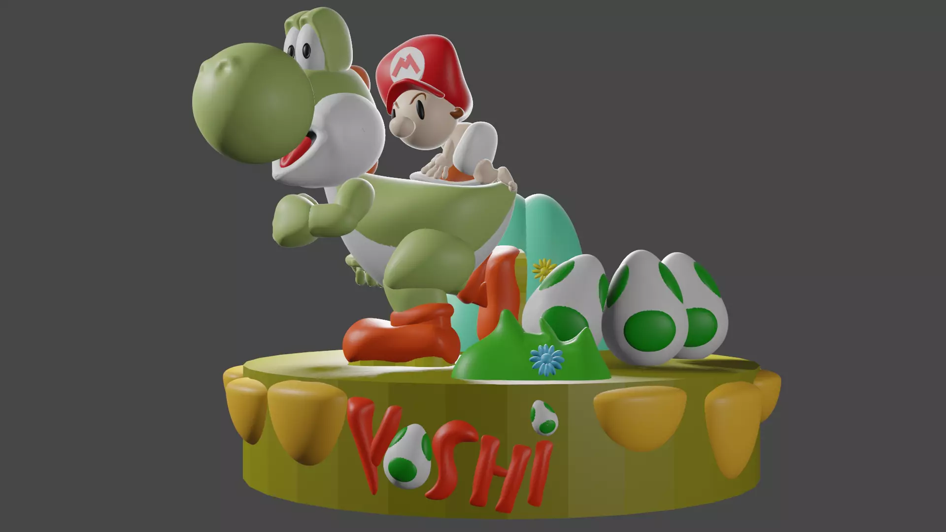 Yoshi Island 3D print model_0