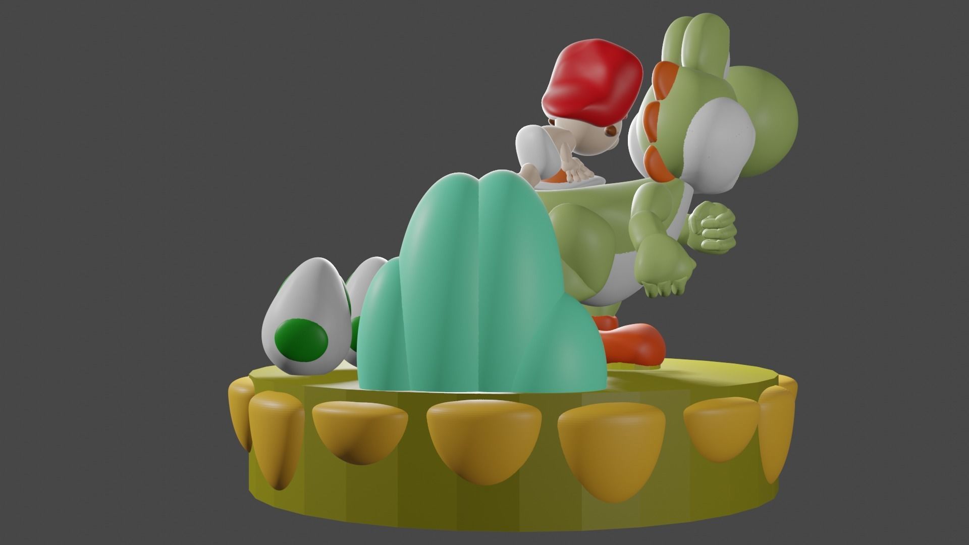 Yoshi Island 3D print model_3