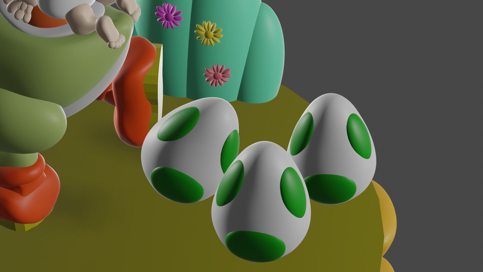 Yoshi Island 3D print model_6