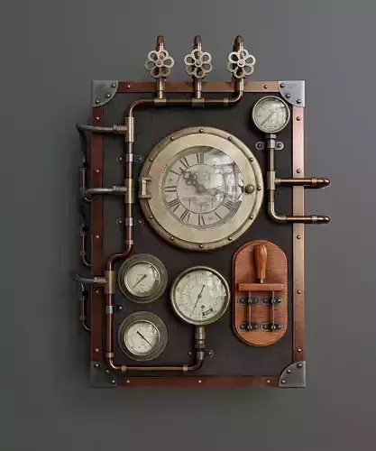 Steampunk wall clock 088
