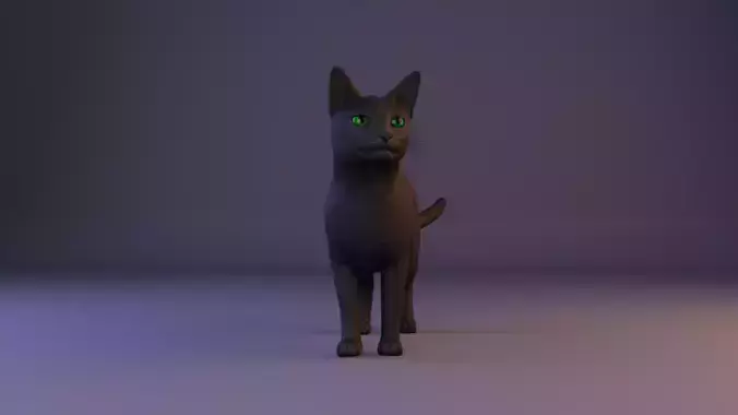 Black Cat Animated 3D model