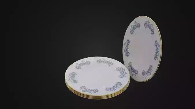 Wall Decoration Plate 01 Low-poly 3D model