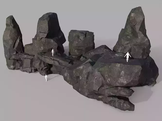 Mountain cliff Rocks - 3D Models PBR Pack 08