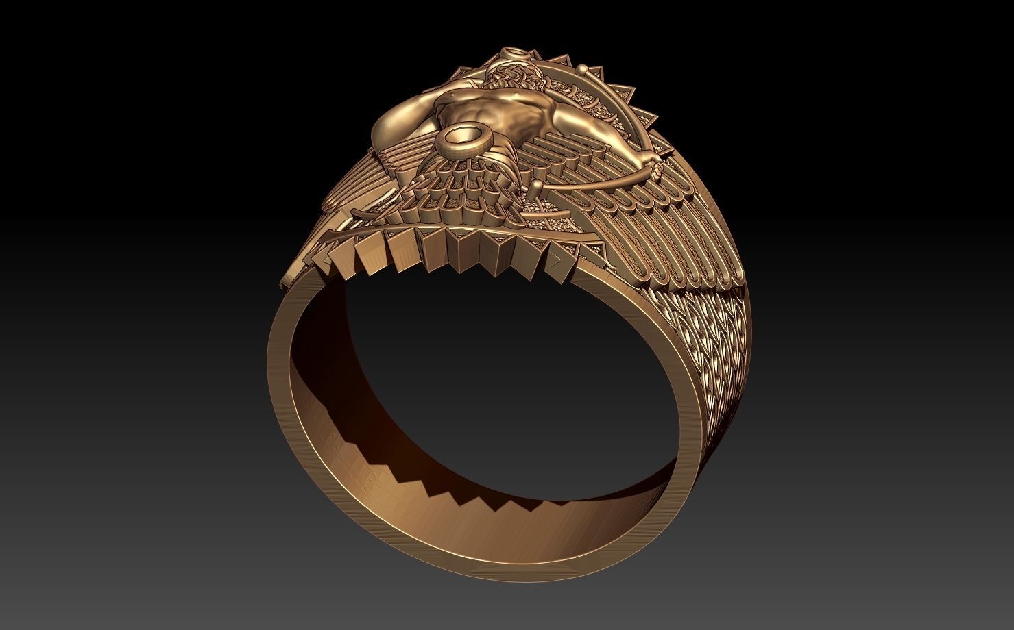 ARROW MAN RING 3D print model_3